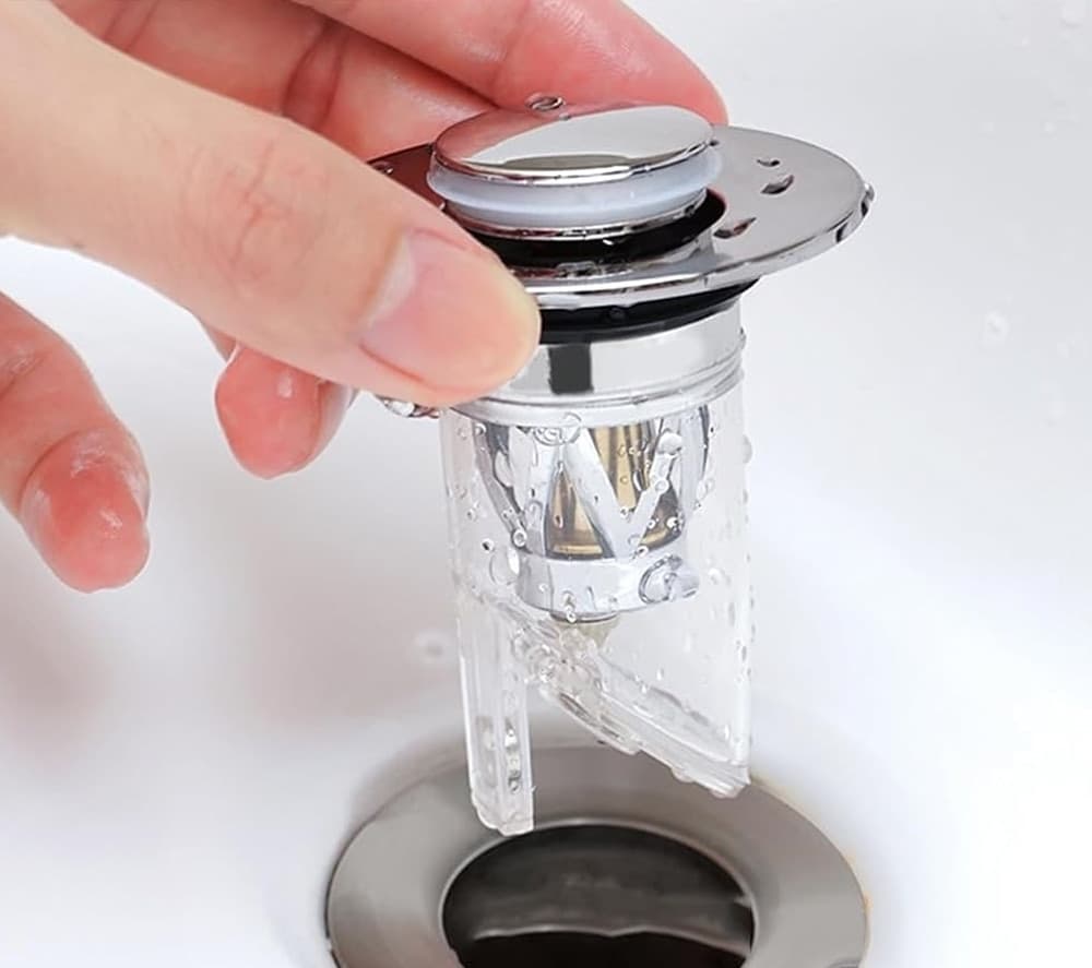 TAPPO LAVANDINO UNIVERSALE POP UP CUCINA BAGNO FILTRO ANTI-INTASAMENTO DI SCARICO 87340 - 6