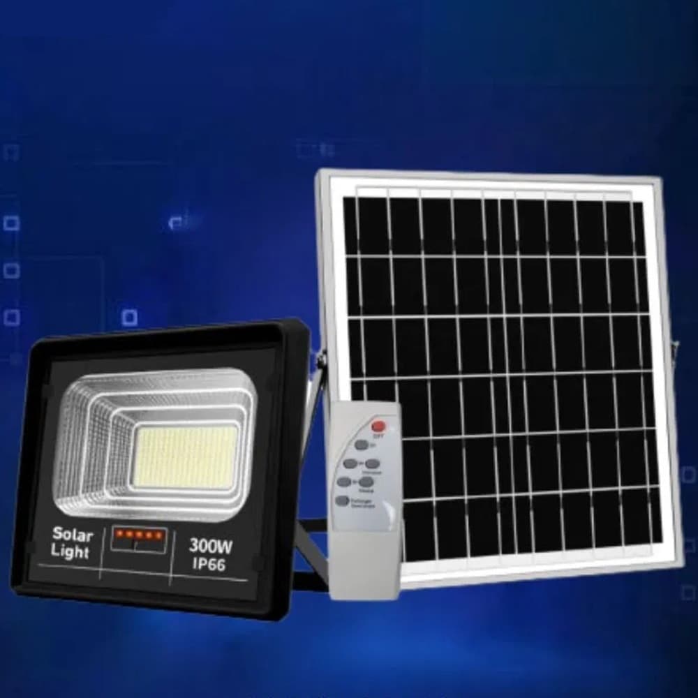 FARETTO LUCE SOLARE CON PANNELLO FOTOVOLTAICO 300 W IP65 IMPERMEABILE TELECOMANDO - 14