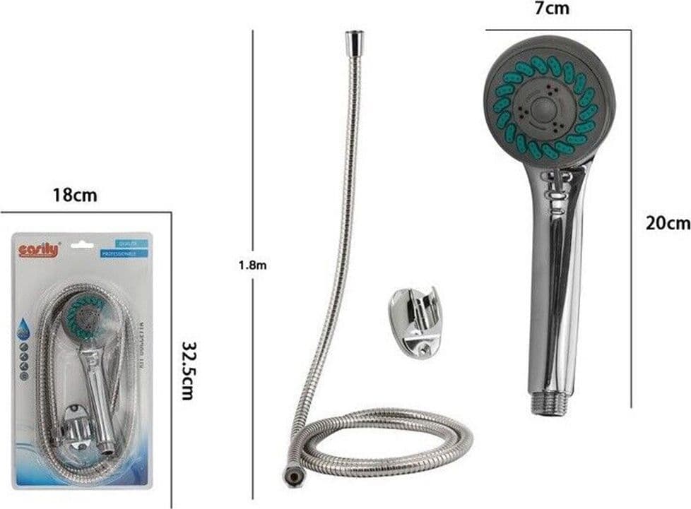 KIT DOCCETTA BAGNO DOCCINO SOFFIONE DOCCIA MULTIGETTO CON LACCIO 1,8MT STAFFA 69051 - 2