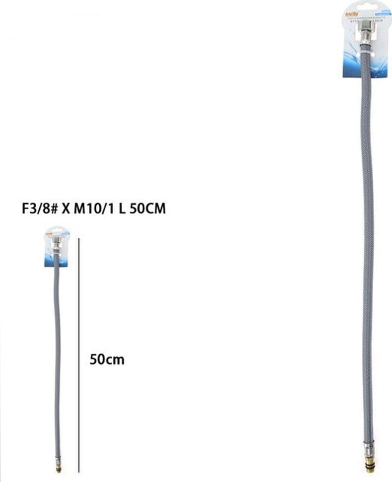 TUBO FLESSIBILE FLESSIBILI RUBINETTO MISCELATORE ACQUA 50 CM F3/8 X M10/1 87375 - 2