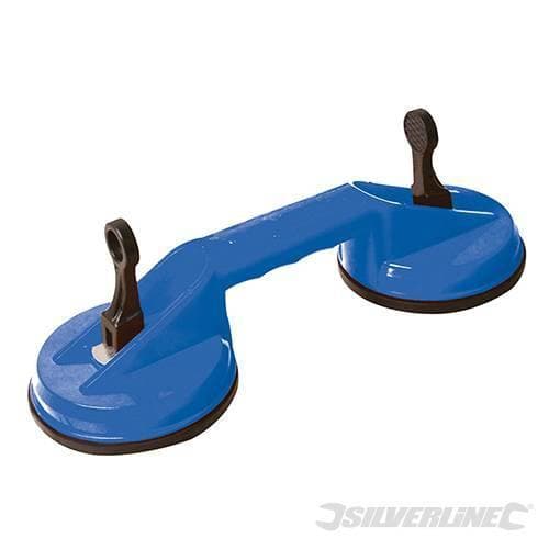 Ventosa doppia sollevamento carrozzeria ceramica vetri specchi Silverline 115mm