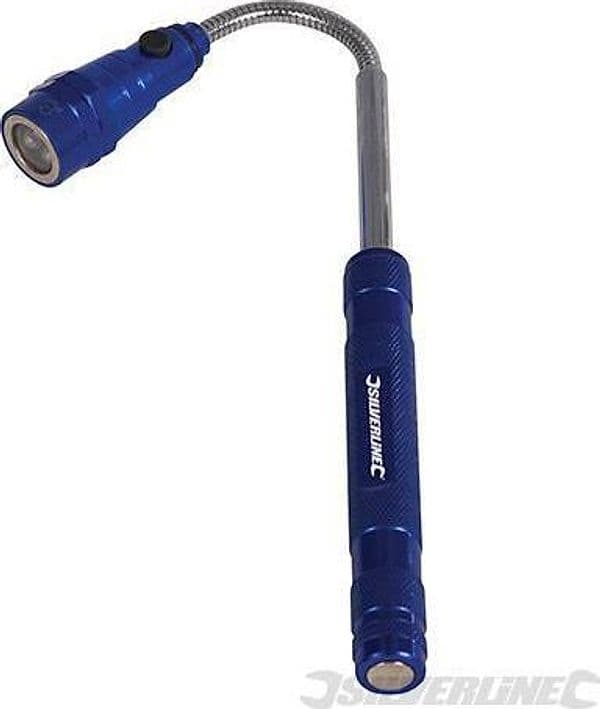 Torcia magnetica allungabile orientabile 3 LED luminosa Silverline