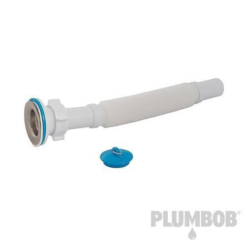 Tubo di Scarico Flessibile 32x320mm Completo di Piletta e Tappo 1-1/2" Plumbob