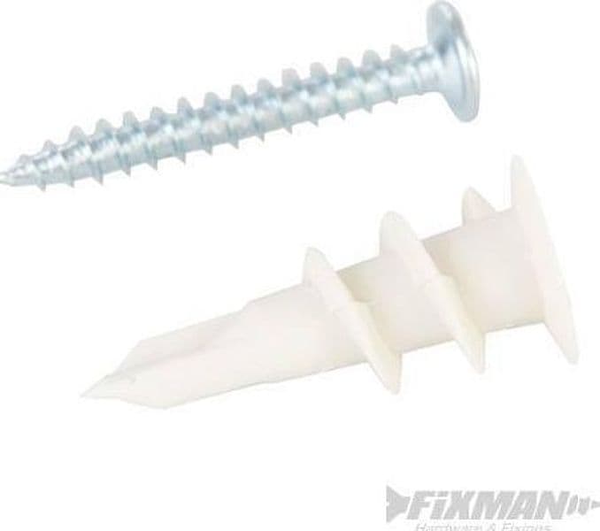 Tasselli autoperforanti per cartongesso in metallo e nylon 12x32 Fixman 100 pz Fixman