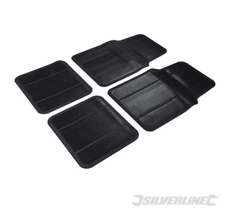 Tappetini per auto in PVC nero, antiscivolo,resistenti, per tutti i veicoli. Silverline
