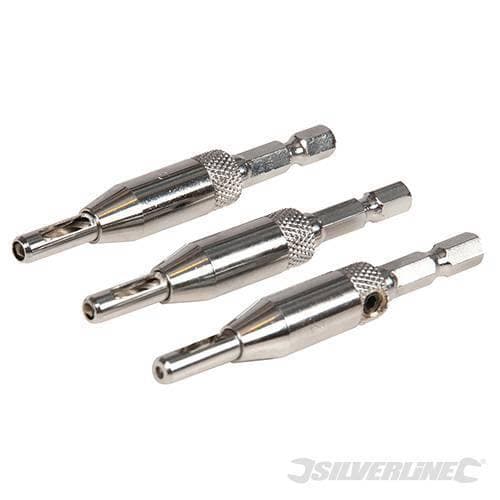 Silverline set inserti HSS trapano cerniera 3pezzi varie misure silverline