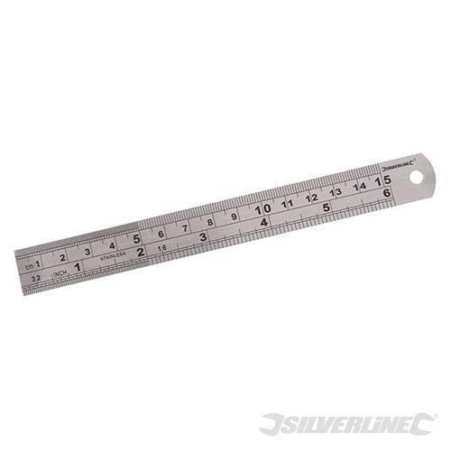 Silverline Riga in acciaio 150 mm misurazione gratuazione incisa Prezzo