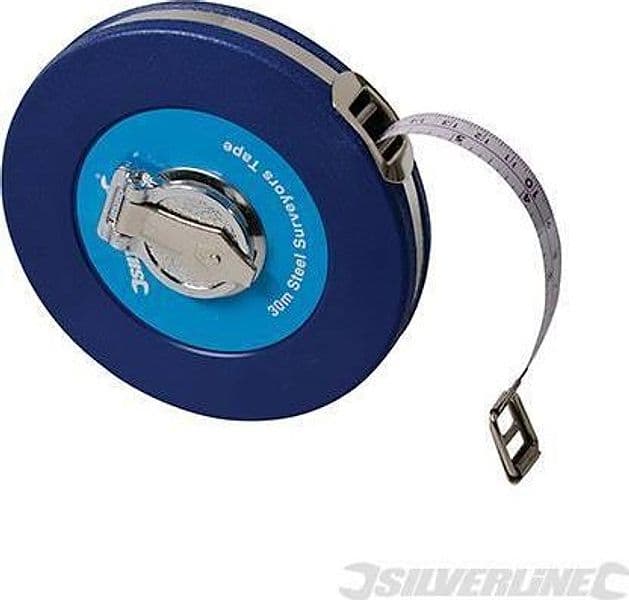 Silverline rotelle metro misurazione metriche in acciaio 50 m Originale Prezzo