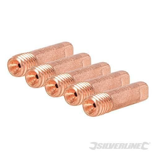 Silverline Punte in rame M6 per saldatore  0,6 - 0,8 - 1,0 mm MIG 5 pezzi Silverline