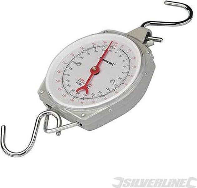 Silverline bilancia con 2 ganci in metallo200 kg pesare misurare Prezzo
