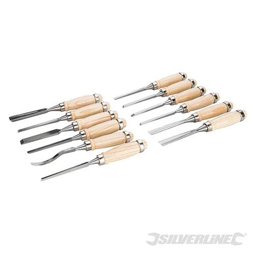 Set scalpelli per legno scultura in acciaio manico in legno 12 Pezzi Prezzo