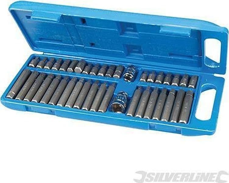 Set di punte inserti esagonali T20 - T55 e scanalate Silverline 40 pz