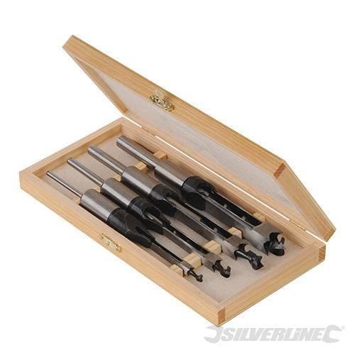 Set di punte per mortasatrici ideali per fori quadrati varie misure silverline 4 pezzi