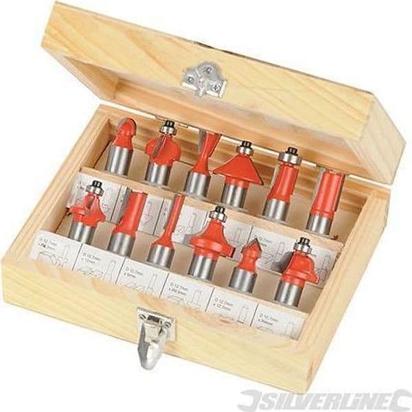 Set di frese in TCT 1/2" in tungsteno e acciaio temprato per varie funzioni silverline