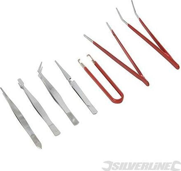 Set di pinzette per vari lavorio Silverline 7 pezzi