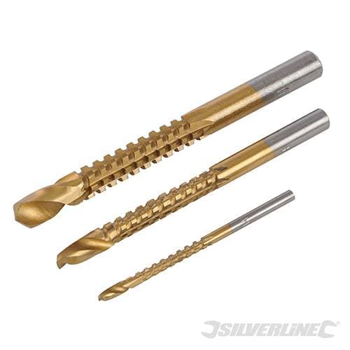 Set di punte rivestite in titanio per trapano per limare e tagliare varie misure silverline