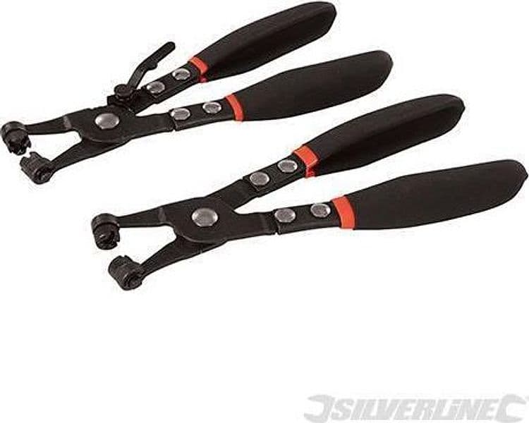 Set pinze per fascette di giunzione con guaina per tubi radiatore Silverline 2 pz