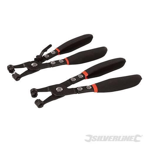Set pinze per fascette di giunzione con guaina per tubi radiatore Silverline 2 pz