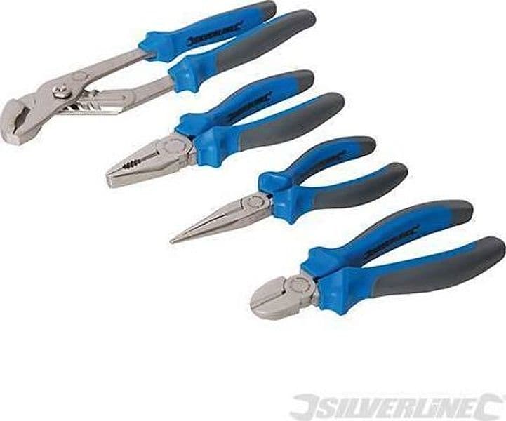 Set Pinze in acciaio cromo Silverline 4 Pz maniglie antiscivolo Offerta