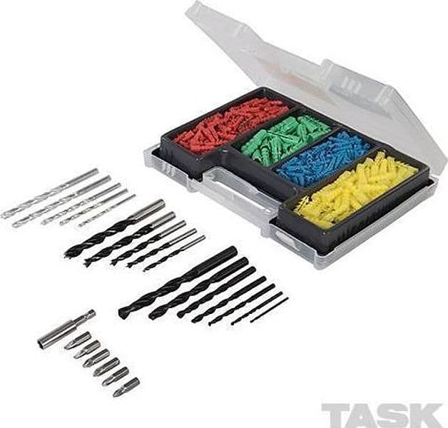 Set di punte e tasselli per trapano Portapunte Magnetico Task 300 pz