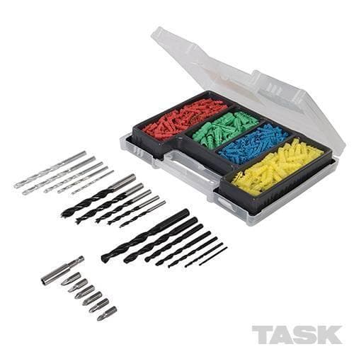 Set di punte e tasselli per trapano Portapunte Magnetico Task 300 pz