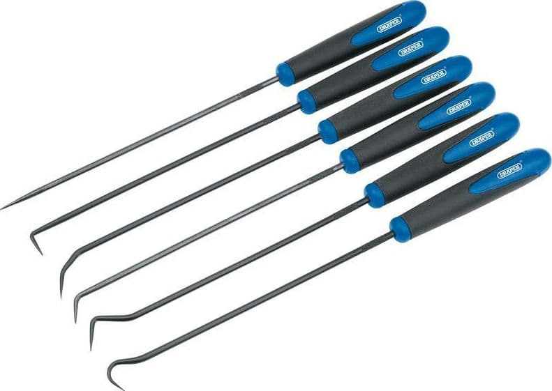 Set di Ganci e Uncini Prolungati 6 pezzi Acciaio Draper