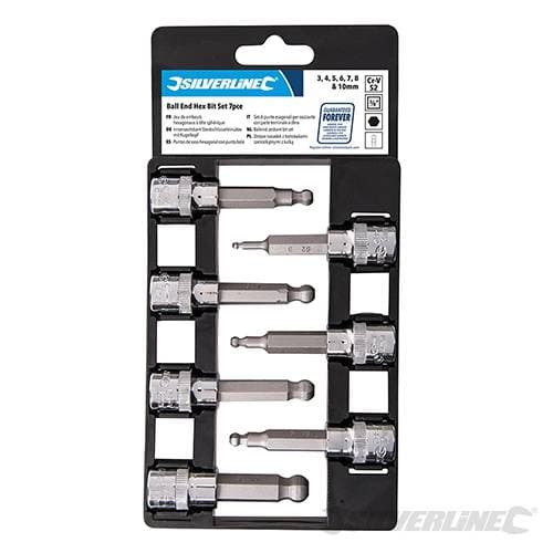 Set di punte esagonali per cacciavite a sfera da 3/8" Silverline meccanica 7pz