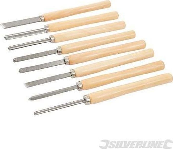 Set di scalpelli per tornire il legno Silverline 8 p.zi
