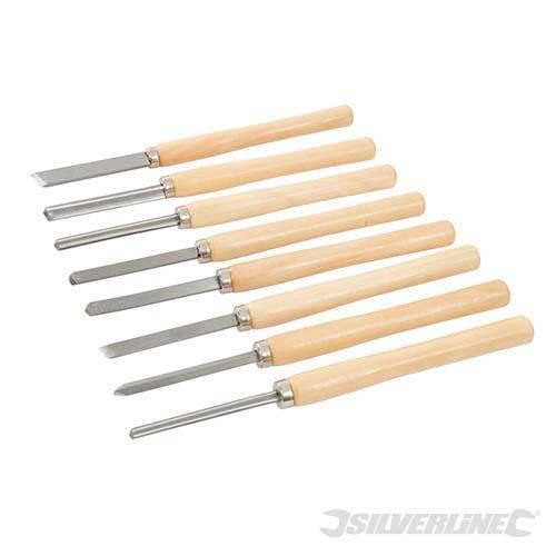 Set di scalpelli per tornire il legno Silverline 8 p.zi