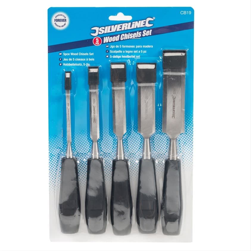 Set di scalpelli a legno con impugnatura 5 p.zi Silverline Silverline