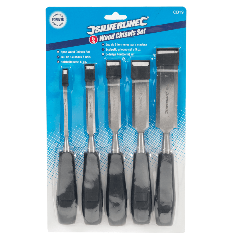 Set di scalpelli a legno con impugnatura 5 p.zi Silverline Silverline
