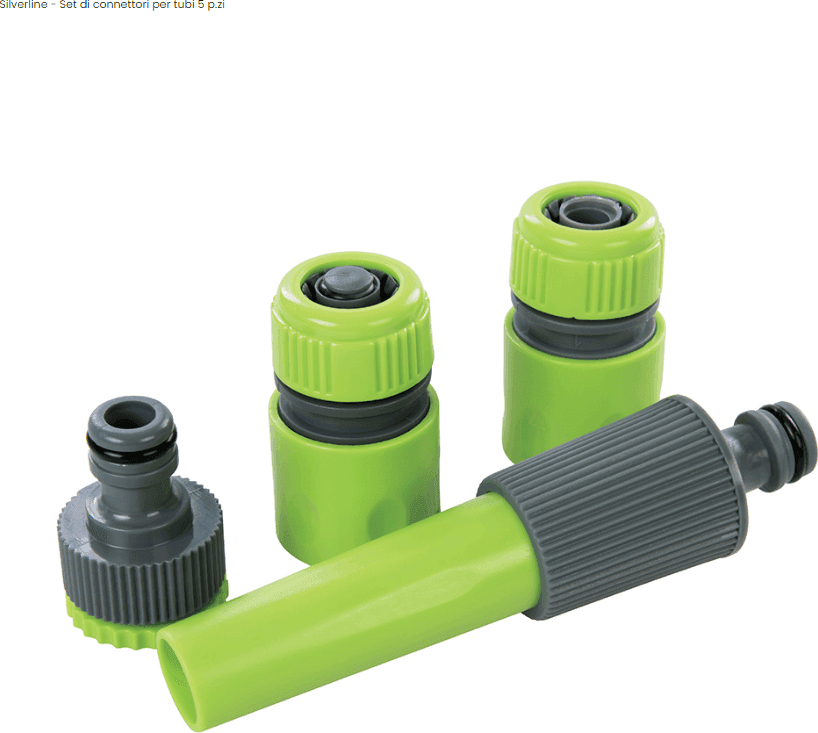 Set di connettori per tubi da giardino Silverline 5 pezzi