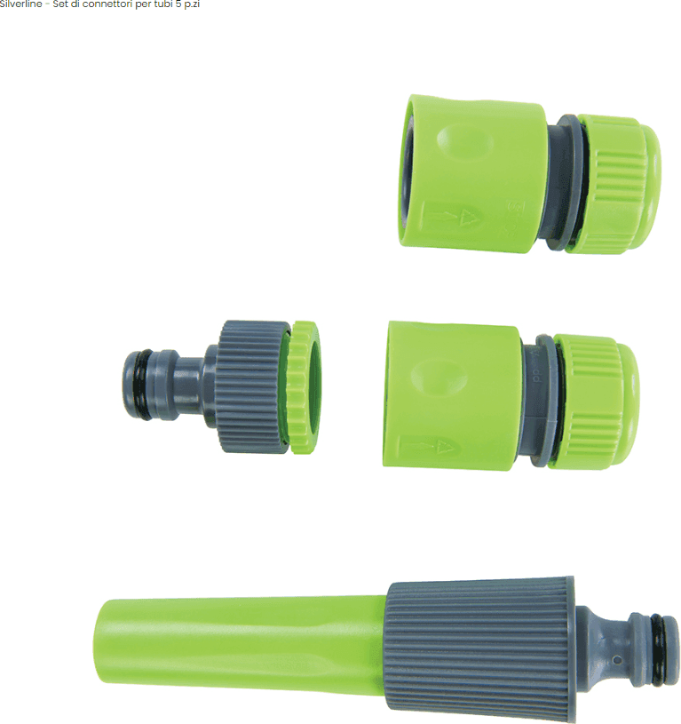 Set di connettori per tubi da giardino Silverline 5 pezzi Silverline