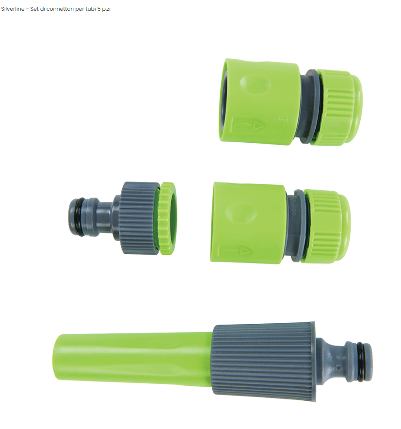 Set di connettori per tubi da giardino Silverline 5 pezzi Silverline