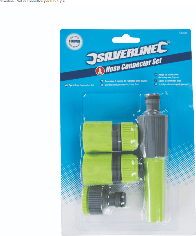 Set di connettori per tubi da giardino Silverline 5 pezzi - 4