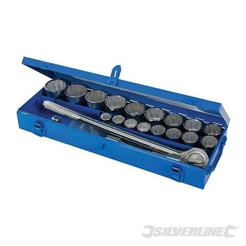 Set Silverline Chiavi a bussole da 3/4" metriche cricchetto 21 pz + valigetta Prezzo