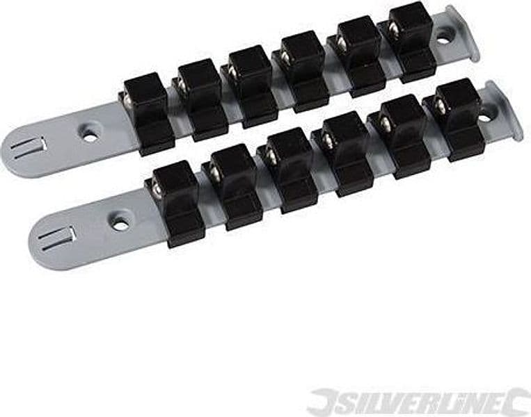 Set di supporti plastica per bussole a parete Silverline ordine posizione 2pz Silverline