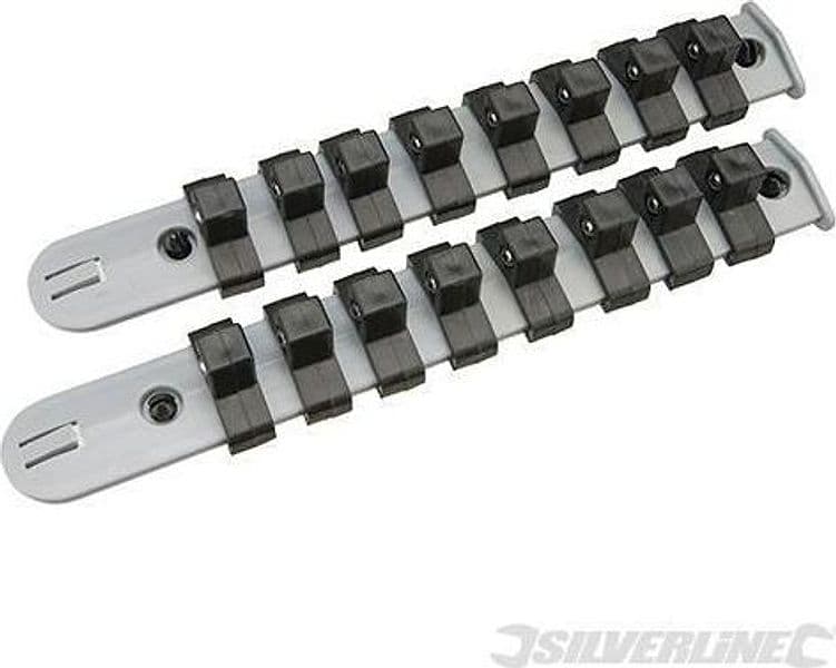 Set di supporti plastica per bussole a parete Silverline ordine posizione 2pz Silverline