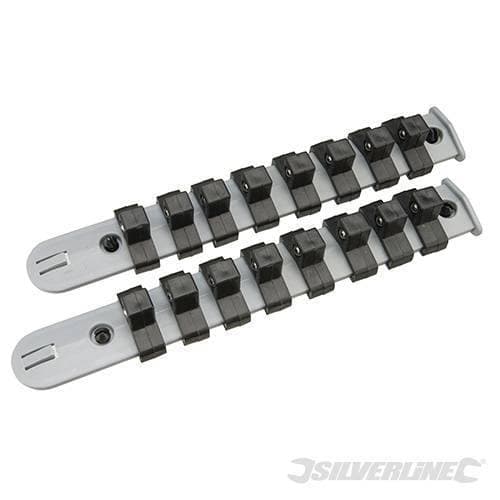 Set di supporti plastica per bussole a parete Silverline ordine posizione 2pz Silverline