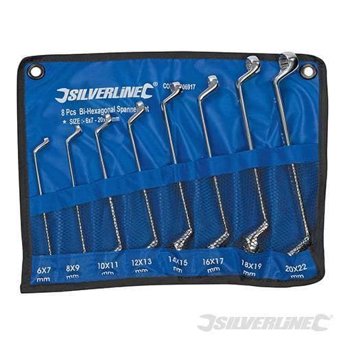 Serie Chiavi poligonali per ponteggi 6 - 22 mm meccanica Silverline 8 pz