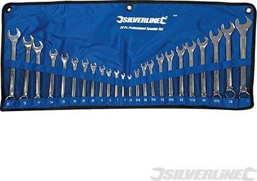 Set di chiavi metriche combinate Silverline 6 - 22 mm e 1/4 - 1" 24 pezzi