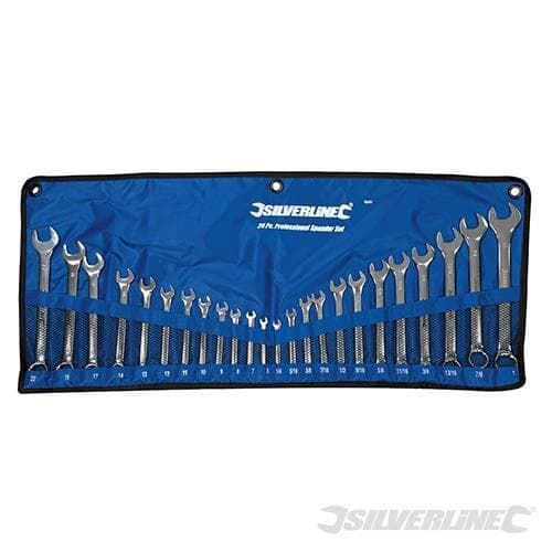 Set di chiavi metriche combinate Silverline 6 - 22 mm e 1/4 - 1" 24 pezzi