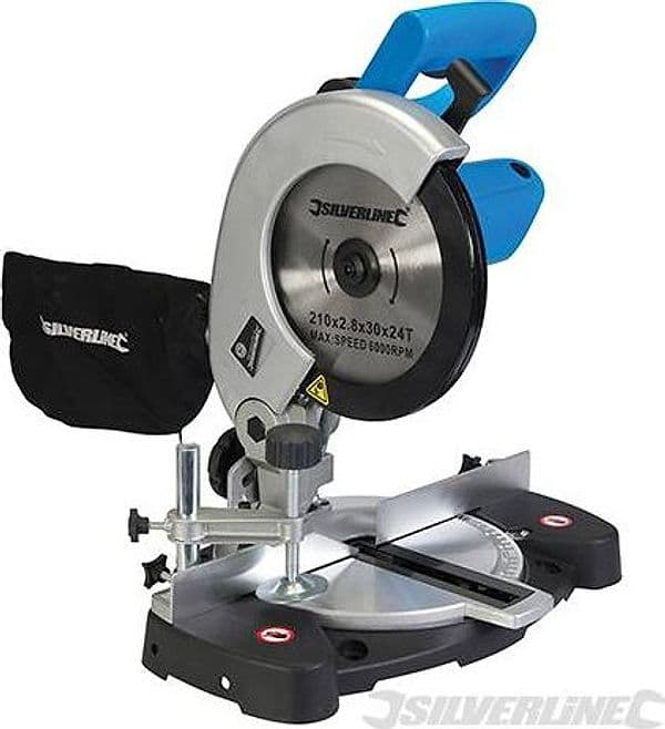 Sega circolare troncatrice 210 mm 1400W lama 24T TCT Silverline NUOVO