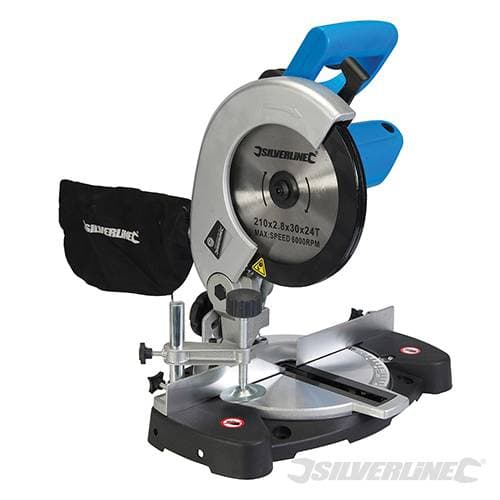 Sega circolare troncatrice 210 mm 1400W lama 24T TCT Silverline NUOVO
