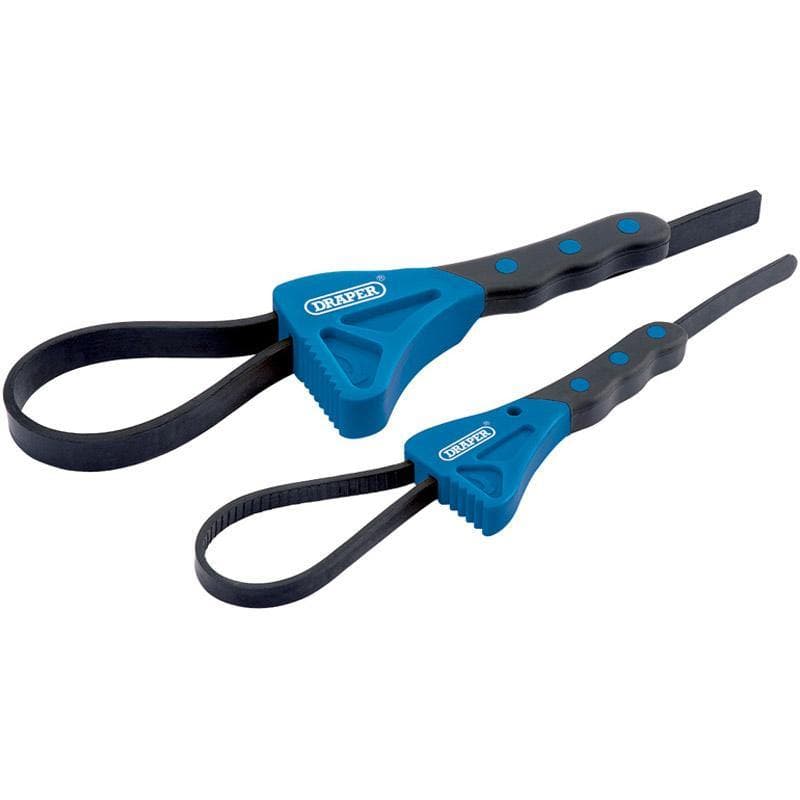 Set di Due chiavi a Nastro per Allentare Filtri Tubi in Plastica Sanitari Tappi Draper tools