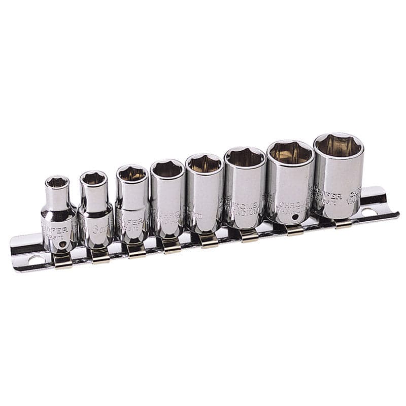Set chiave a bussola 133mm 1/4 da 5mm a 13mm in acciaio cromo 8 pezzi Draper