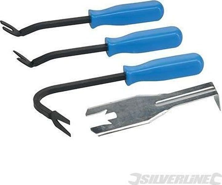 Set 4pz di estrattori pannelli clip porte auto in acciaio Silverline