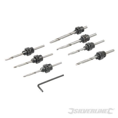 Set di 7 punte per mortasare con svasature con chiave esagonale Silverline