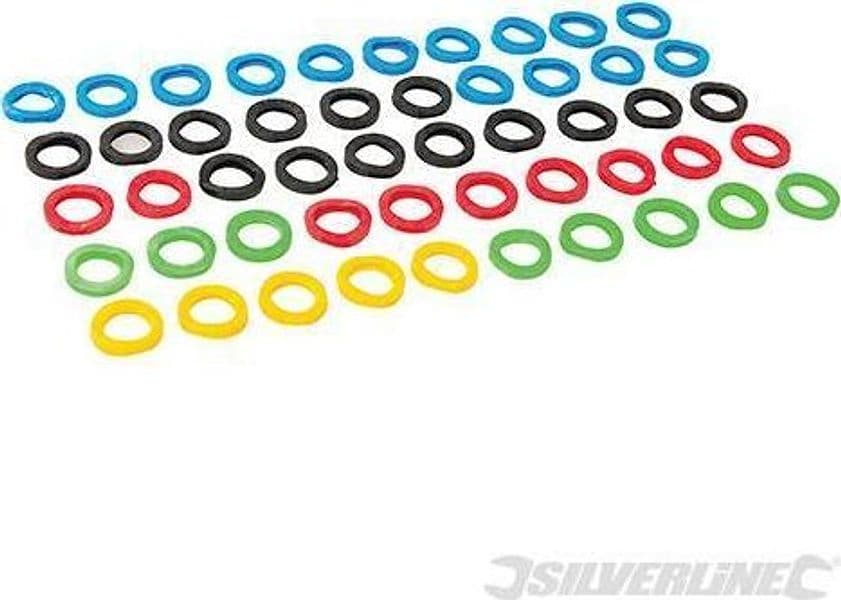 Rivestimenti accessori colorati per chiavi in plastica Silverline 50 pz