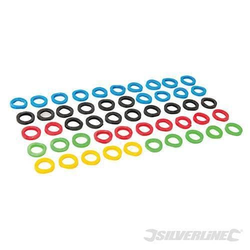 Rivestimenti accessori colorati per chiavi in plastica Silverline 50 pz